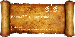 Borbély Boriska névjegykártya