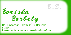 boriska borbely business card